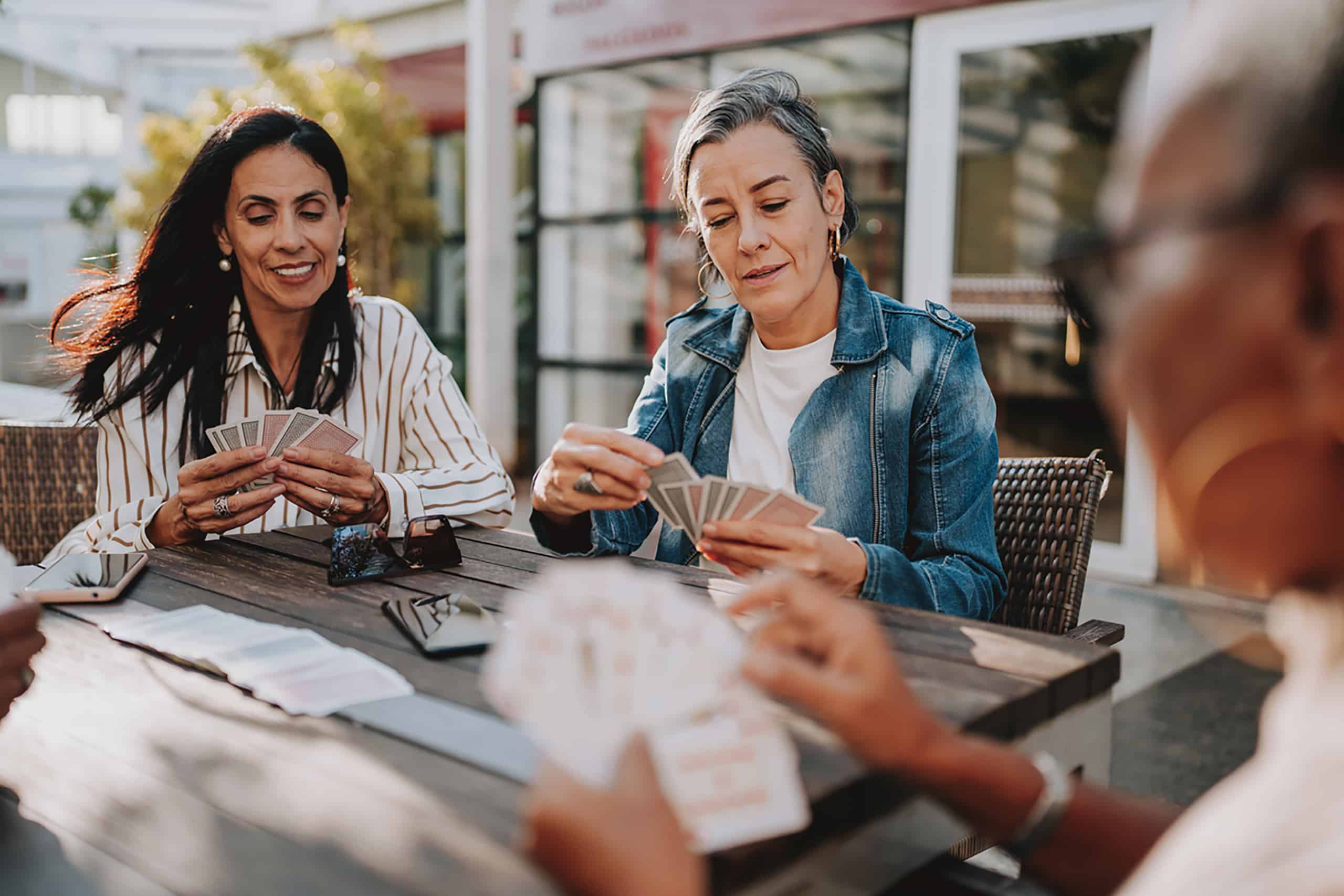 Women playing cards